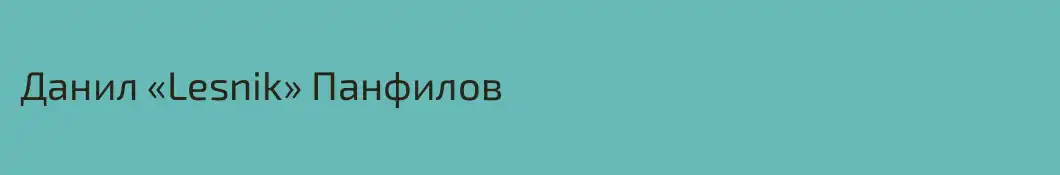 Данил «Lesnik» Панфилов